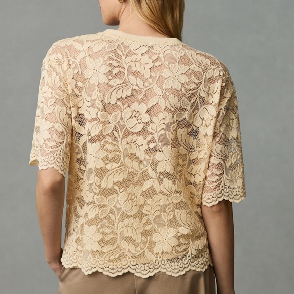 Anthropologie Dolan Boxy Lace Tee - Picture 2 of 6